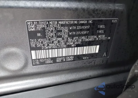 2025 Toyota Rav4 Xle from USA, damaged, VIN 2T3W1RFV6SC353292